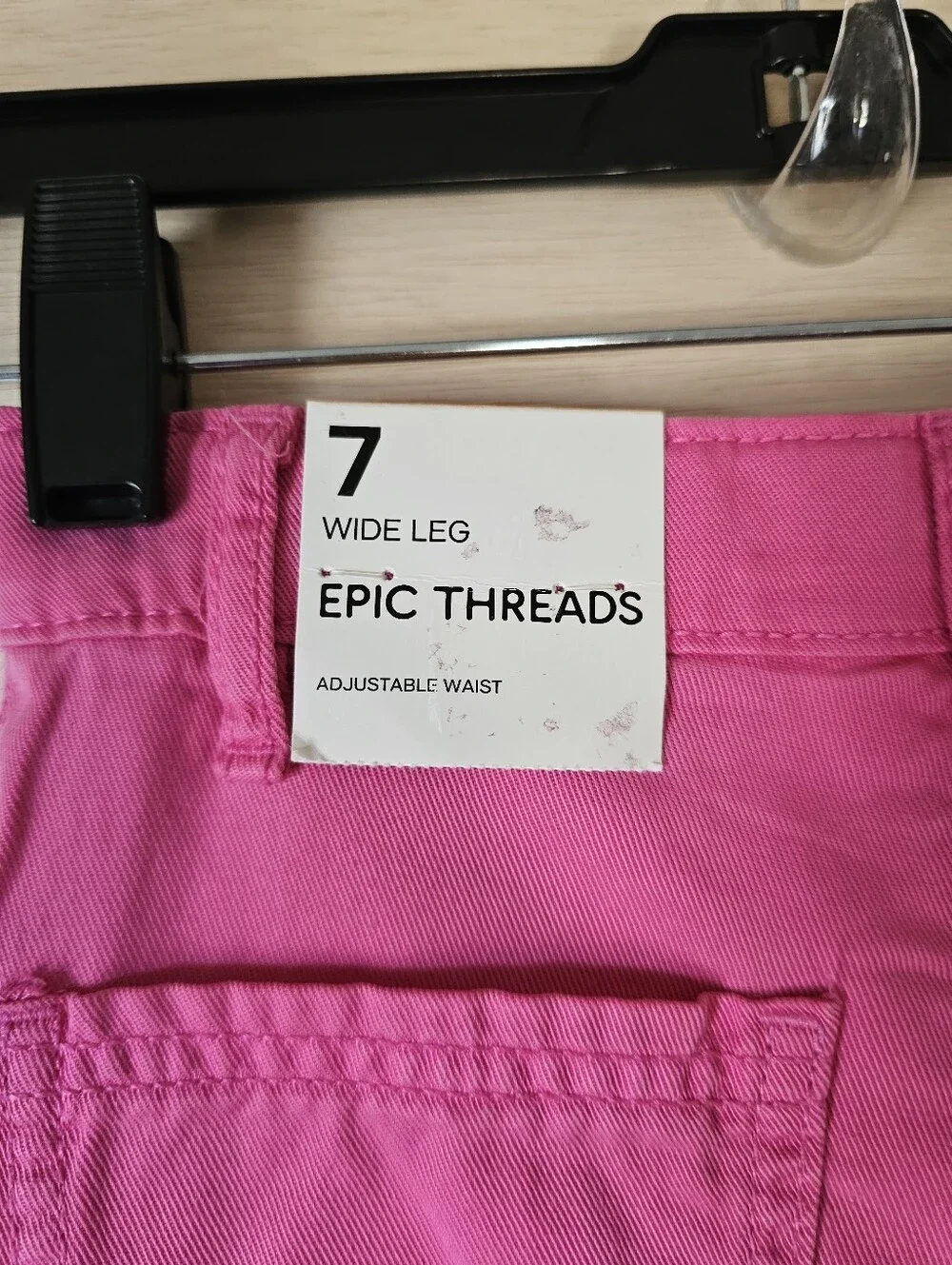 Epic Threads Girls Wide Leg Pants Size 7 Pink Bright Peony Adjustable Waist NWT